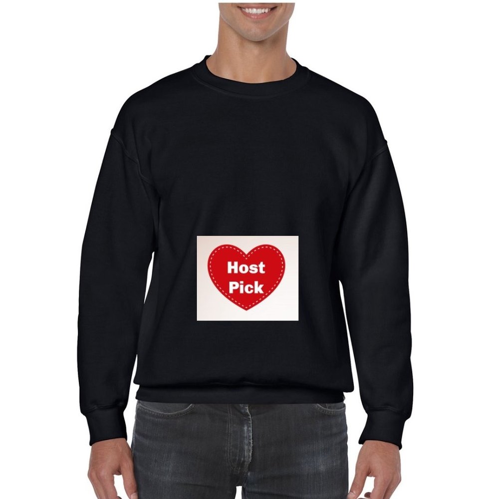 Mens Crewneck Sweatshirt Heavy Thick Fleece for Winter - Black Sweatshirt